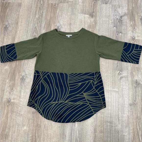 COS Green and Blue Patterned Long Sleeve Top - Picture 2 of 4